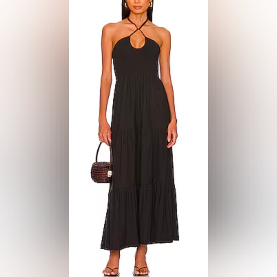 Nation Ltd Black Halter Maxi Dress
